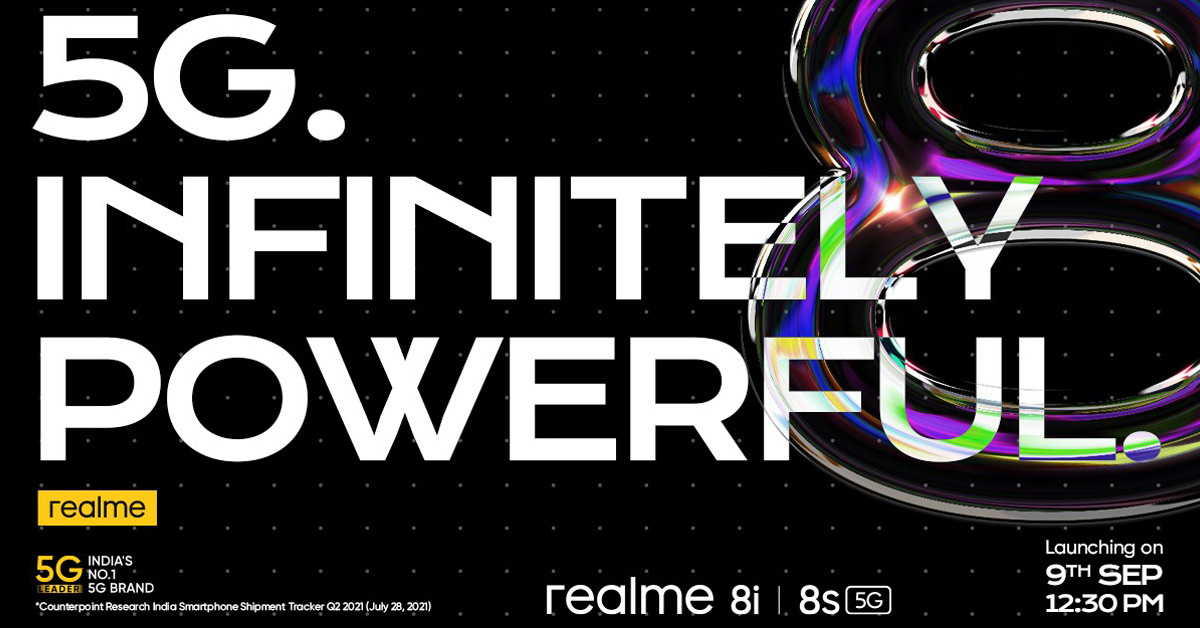 realme 8s 5G และ realme 8i ยืนยันเปิดตัว 9 กันยายนนี้ พร้อมเผยสเปคบางส่วนก่อนเปิดตัว